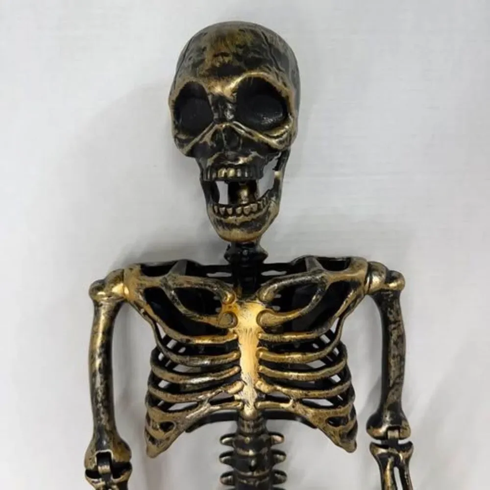 33” Posable Skeleton Decoration Halloween Fall gold and black